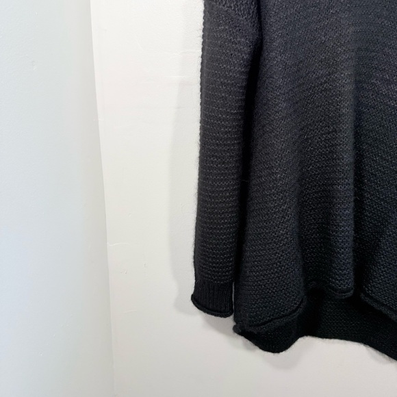 Free People All Mine Black Cotton Alpaca Slouchy Balloon Sleeve Sweater Medium - Picture 7 of 14
